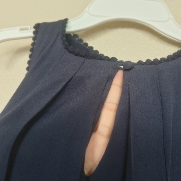 anthropology Maeve Navy Blue Sequin Fringe Fringe Sleeveless Short Dress Sz‎ 2 - Picture 8 of 16